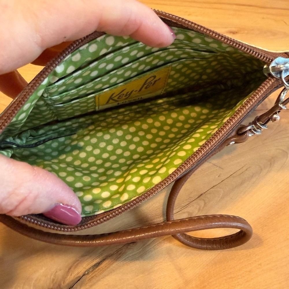 Fossil y2K vintage (late 1990's) "Key-Per"Coated Canvas Wristlet Wallet - Picture 11 of 12